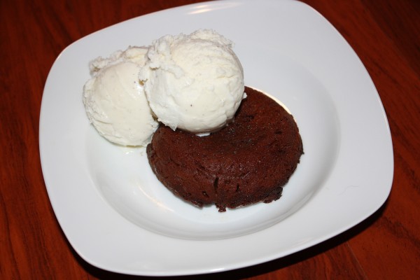 Chocolate Souffle with Ice Cream