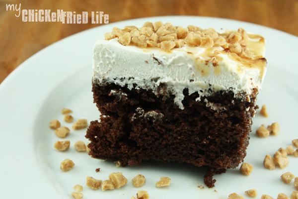 Chocolate Heath Bar Cake - My Chicken Fried Life