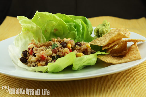 Corn, Black Bean and Quinoa Lettuce Wraps - My Chicken Fried Life