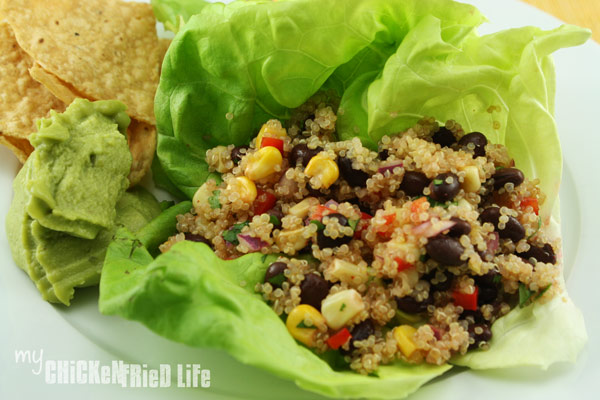 Corn, Black Bean and Quinoa Lettuce Wraps - My Chicken Fried Life
