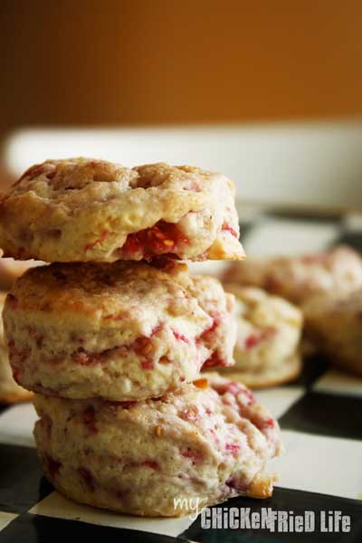 Bite Sized Raspberry White Chocolate Scones - My Chicken Fried Life